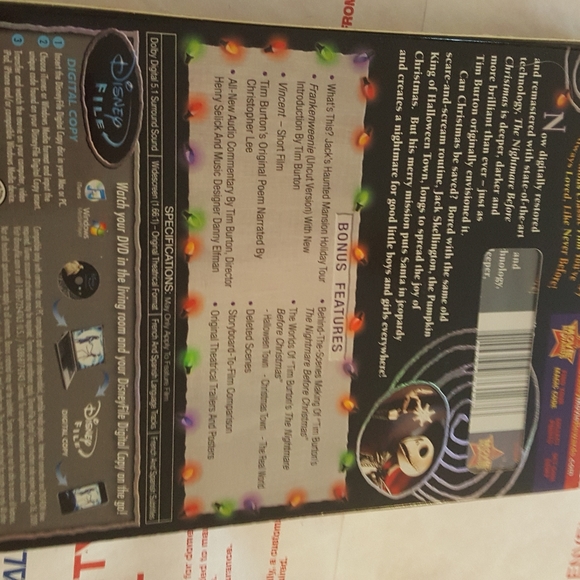 The Nightmare Before Christmas 2 disc Edition DVD - Picture 3 of 3